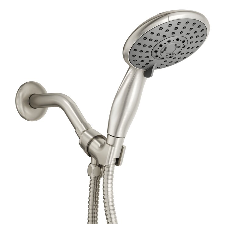 High Pressure Anti-Clog 5-Inch Multi Function Handheld Shower Head with  8-Ft Shower Hose